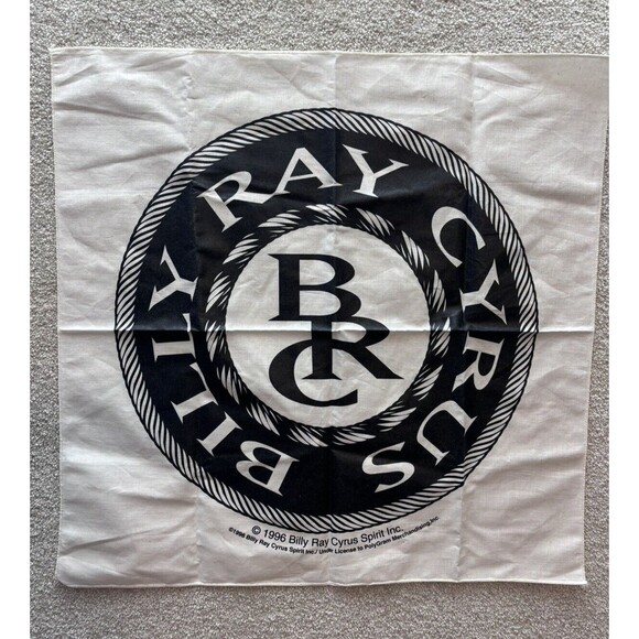 Billy Ray Cyrus Vintage 1996 Bandana Handkerchief Country Western Music Nice